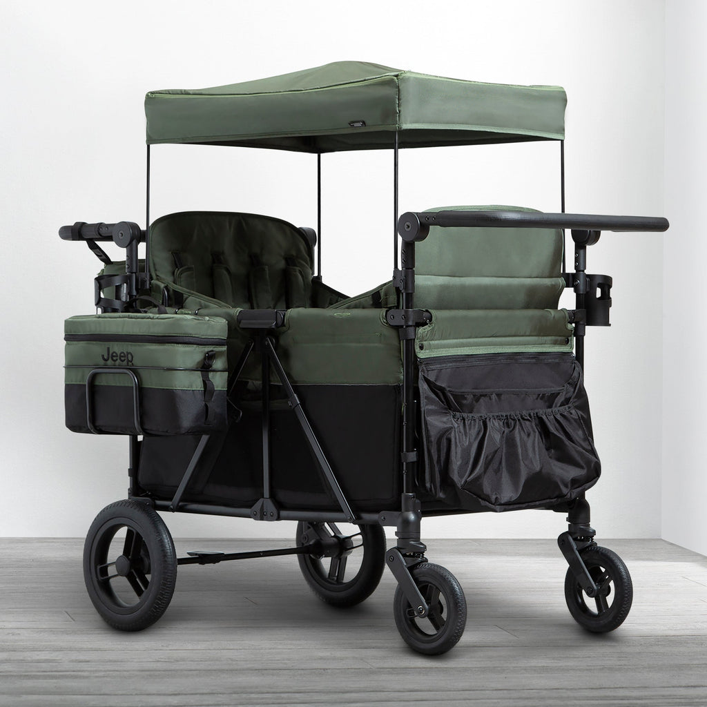 Jeep Wrangler Deluxe 4 Seater Stroller Wagon with Cooler Bag