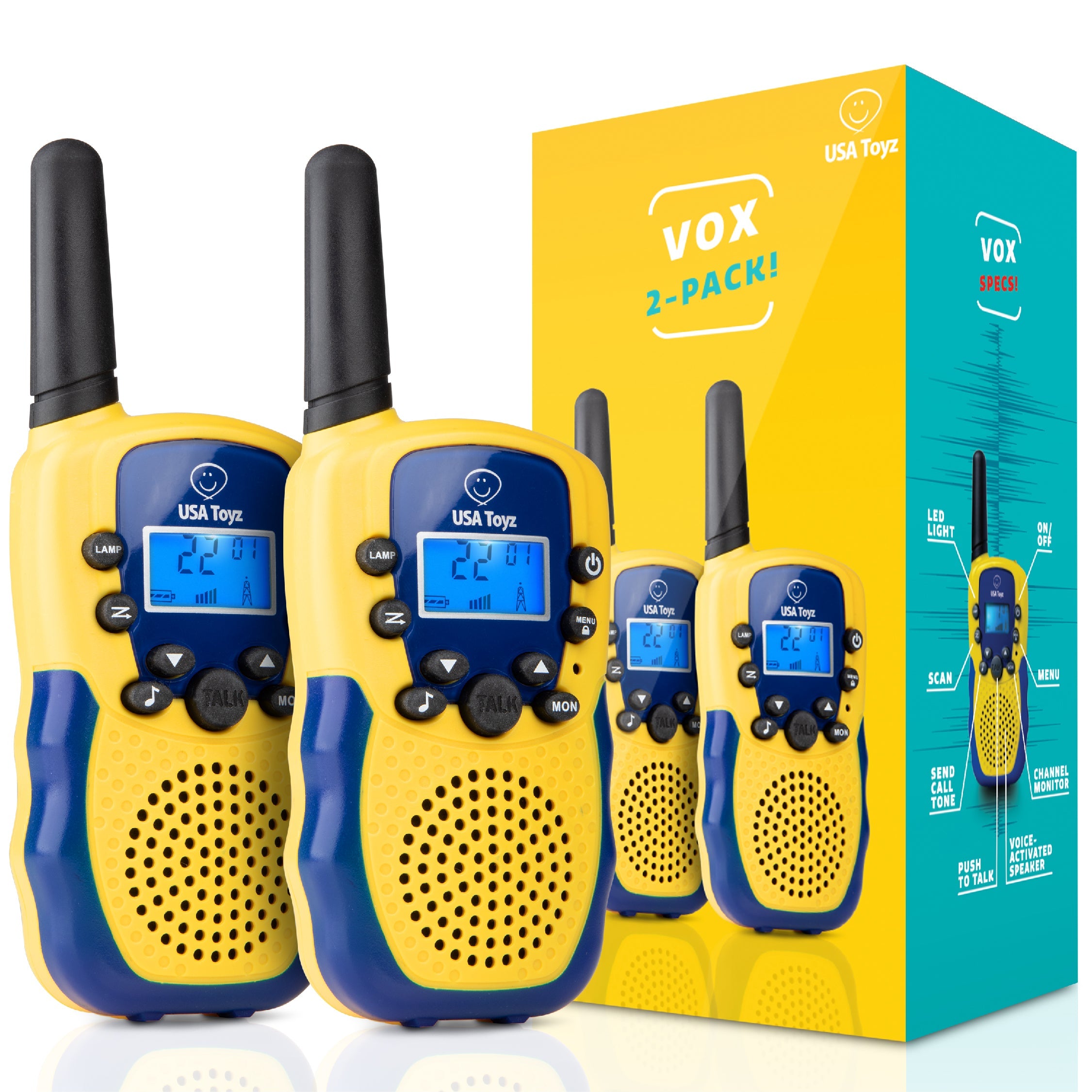 USA Toyz Vox Box Walkie Talkies for Kids - 2pk