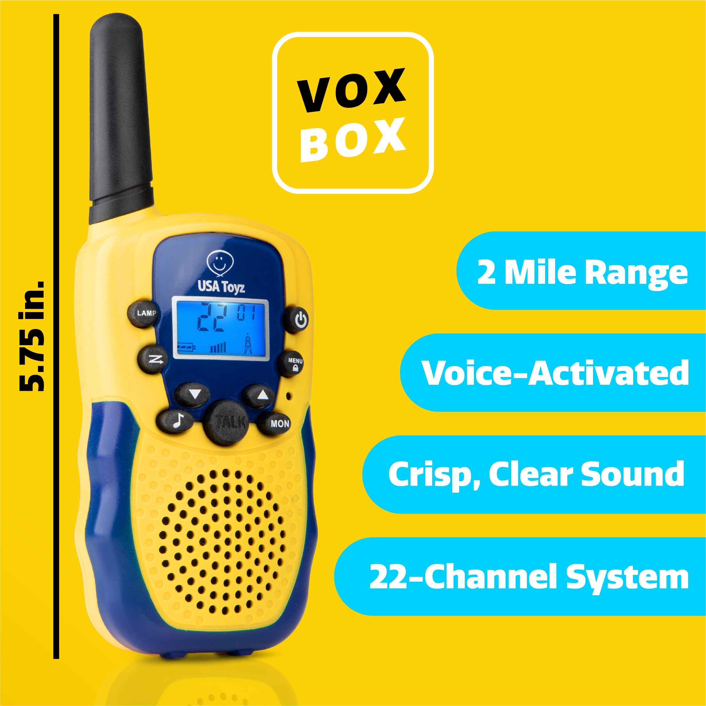USA Toyz Vox Box Walkie Talkies for Kids - 2pk