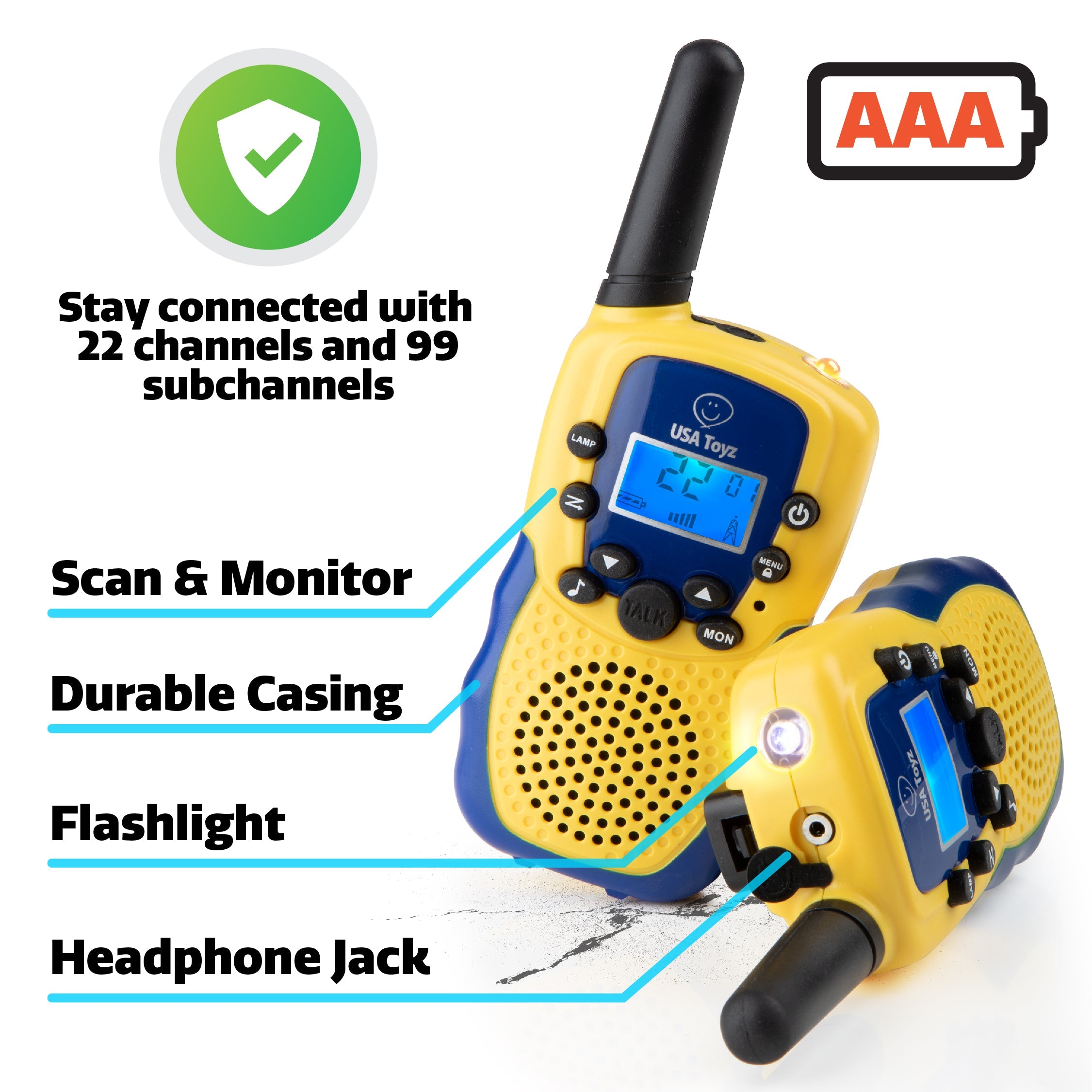 USA Toyz Vox Box Walkie Talkies for Kids - 2pk